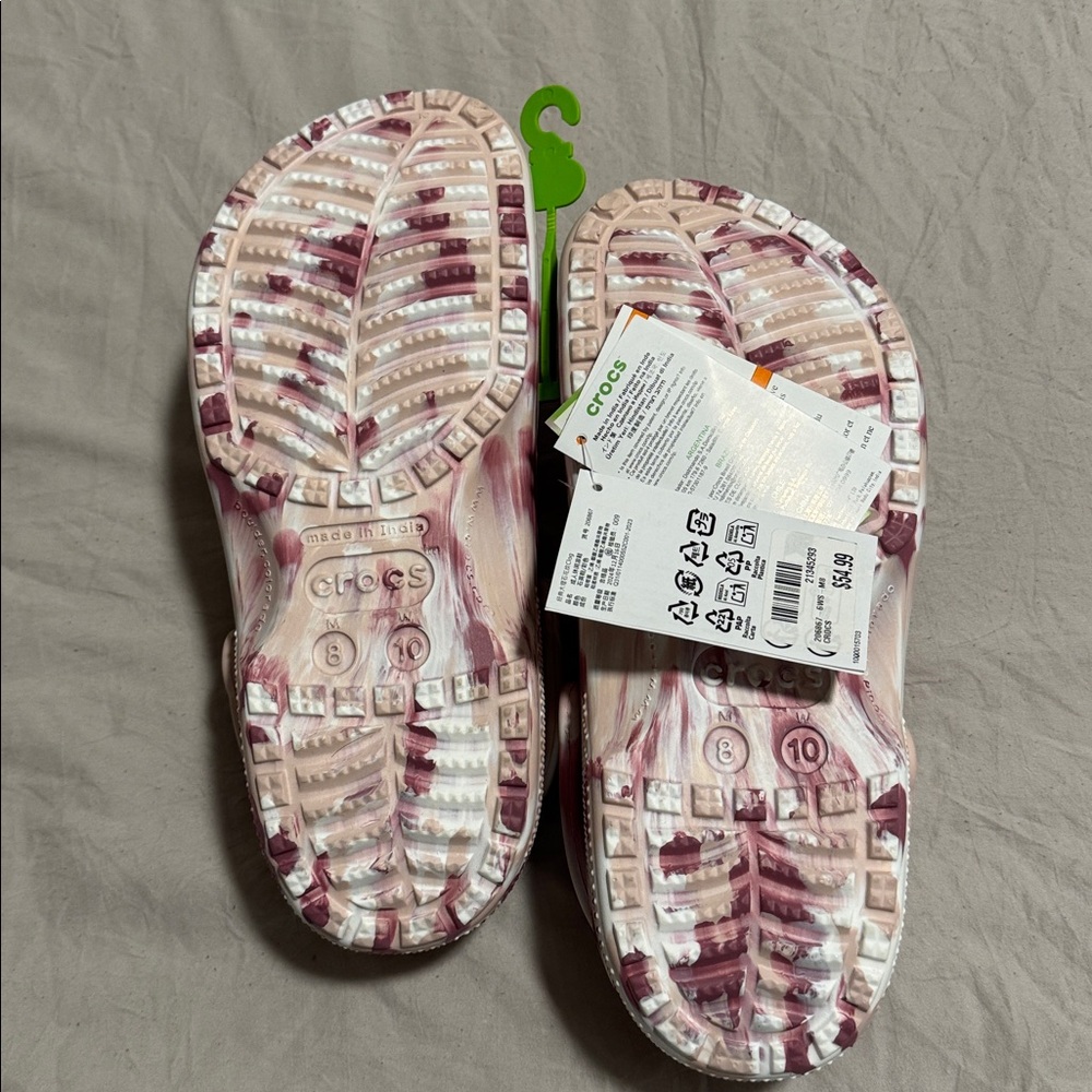 CROCS Slip-On Clogs in Pink & Maroon Swirl - Picture 2 of 3